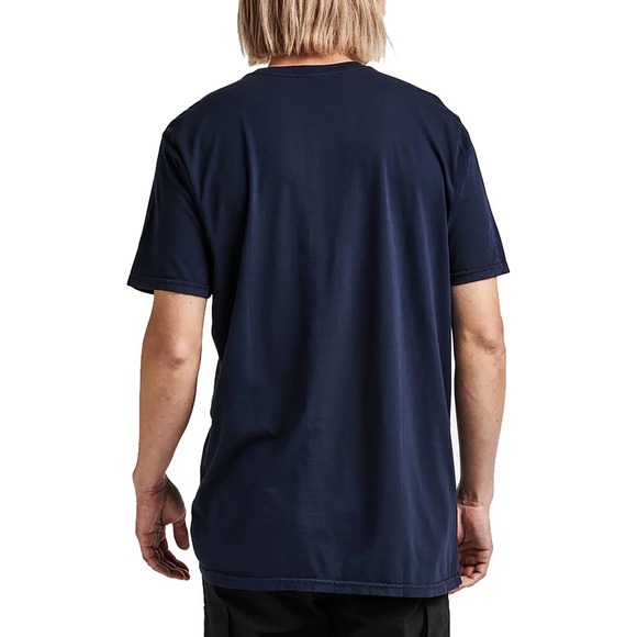 Roark Men's Label Pocket Short Sleeve Crew Neck Tee T-Shirt in Dark Navy - Picture 3 of 4